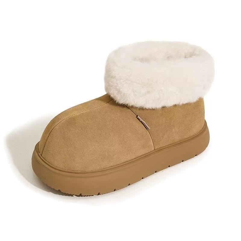 Snow Boots, Women's Shoes, Thick-soled Breaded Shoes, New Fleece Warm Short-leg Cotton Boots and Cotton Shoes