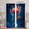 2pcs 2D flat printing Curtain A burning rose Polyester Fabric Without Electricity Holiday Decorations Use for Outdoor Holiday
