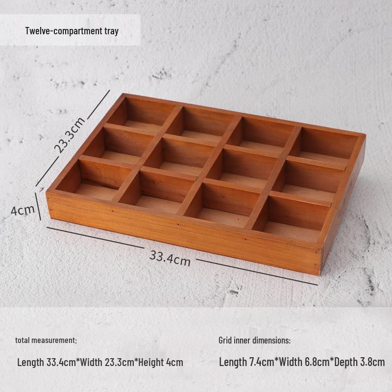 Wooden Desktop Storage Box: Raw Wood Tray & Cosmetics Lipstick Organizer