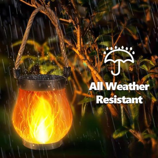 LED lampa s blikajícím plamenem Automatické zapínání/vypínání Venkovní vodotěsná lucerna pro venkovní krajinu Veranda Zahrada Patio Trávník Paluba Dekor