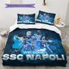 Napoli Football Team Pattern Bedding Home Decoration Birthday Gift (1 * Duvet Cover + 2 * Pillowcase, Without Core)