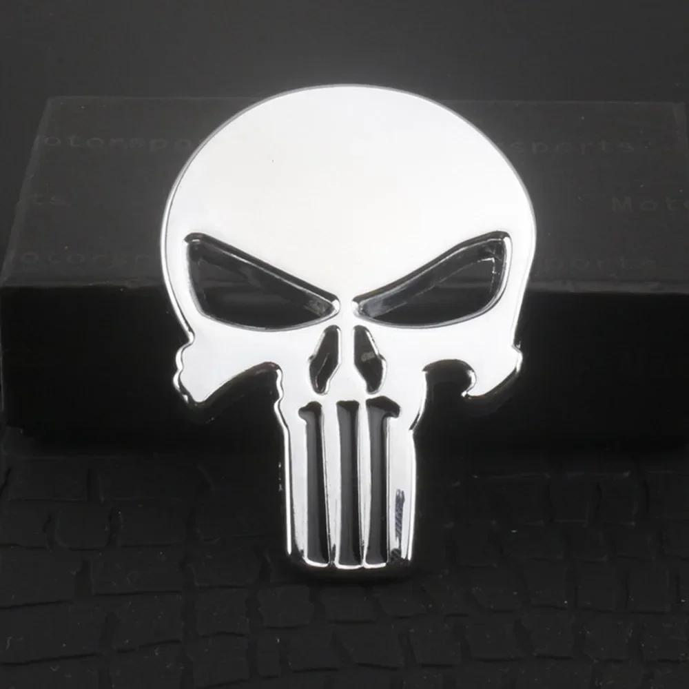 Skull Metal Car Stickers Car Emblem Scratch Stickers Fuel Tank Decoration Tail Side Marker Body Stickers