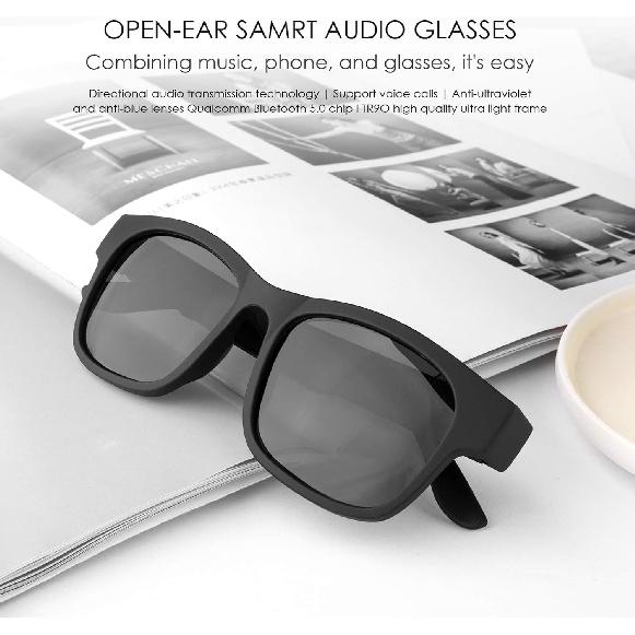 Smart Glasses Wireless Bluetooth Sunglasses Open Ear Music&Hands-Free Calling,for Men&Women,Polarized Lenses