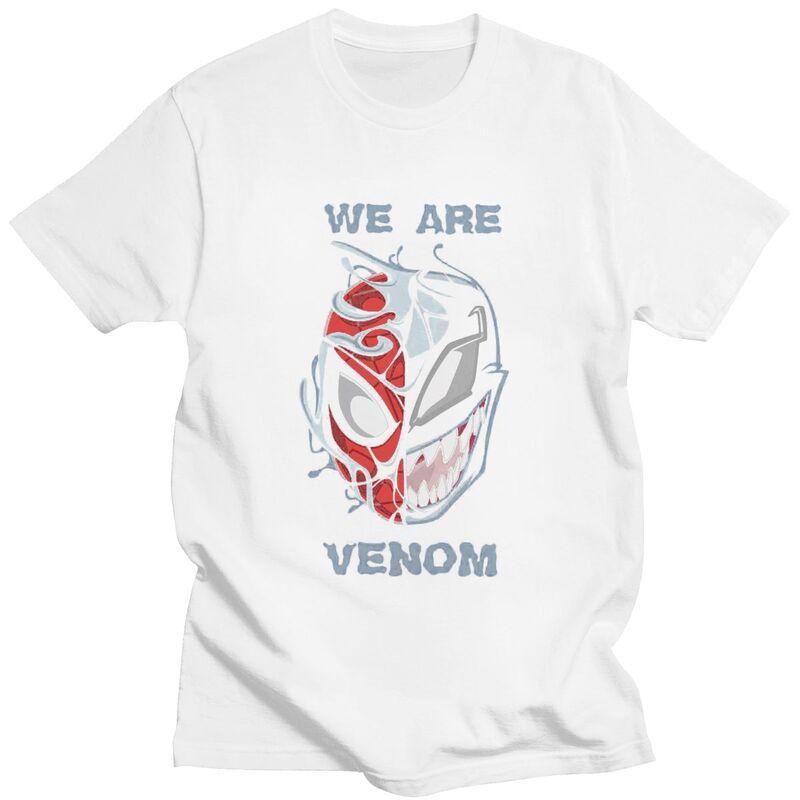 Custom Comic Venom Animes T Shirt for Men 100% Cotton Tshirt Tee T-shirts Slim Fit Clothing