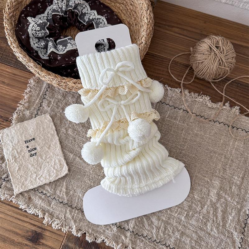 Women s Thick Winter Leg Warmers - White Calf Long Socks for Autumn and Winter One Size