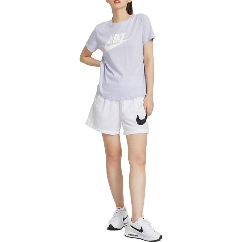 Nike Sportswear Essentials Women'ss Retro Logo Print Crewneck T-Shirt Purple DX7907-536