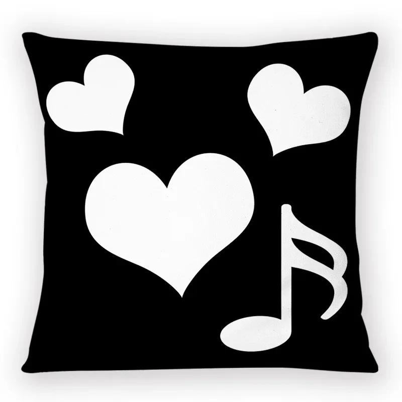 Fashionable Black and White Plaid Pillowcase Cat Paw Letter Print Pillowcase Sofa Cushion Cover Home Bedroom Room Decoration