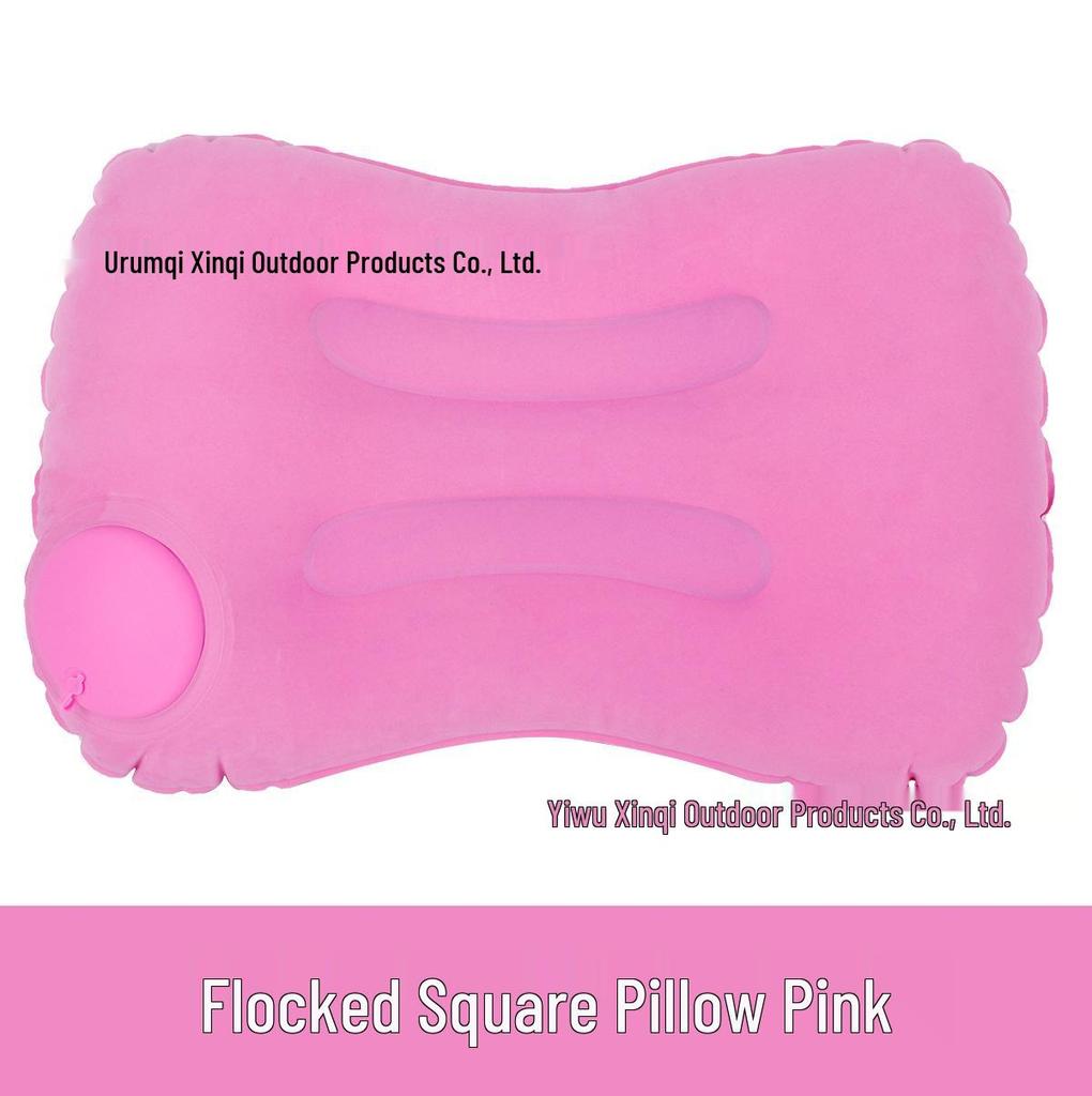 Inflatable U-Shaped Velvet Neck Pillow - Travel Essential, Foldable & Portable