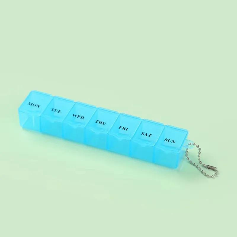Mini Tragbare Transparente Medikamentenbox Wasserdicht Wochentags-Teiler Kleiner Pillen-Organizer Rechteckig