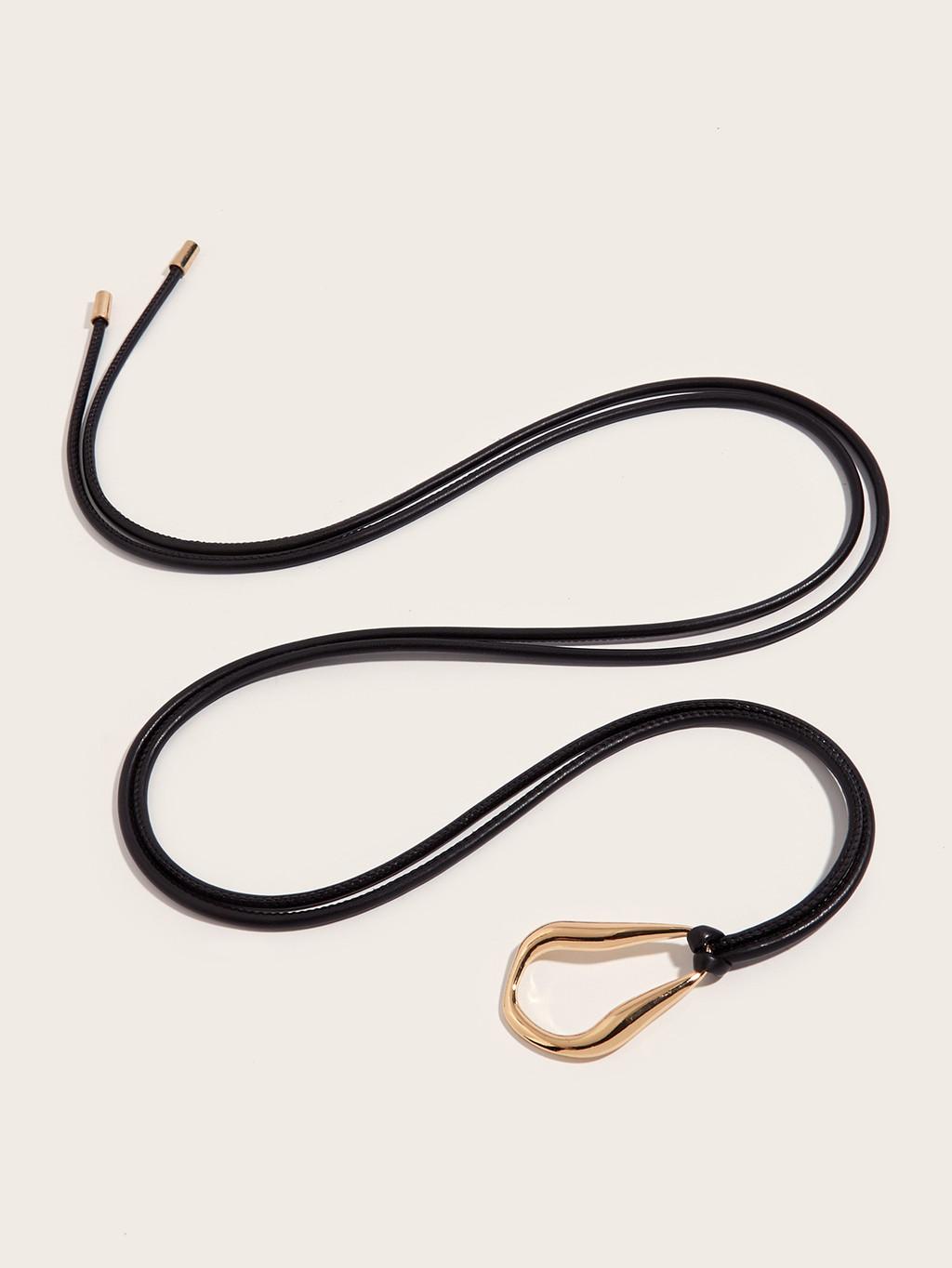 

Минималистичный пояс-веревка из искусственной кожи для женщин с металлической застежкой-крючком и стильными элементами Style A