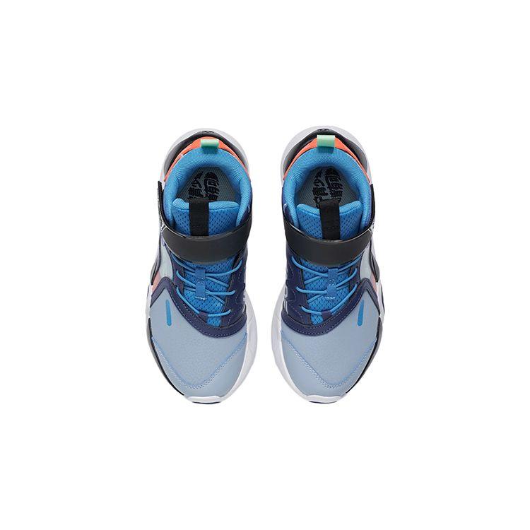 Li Ning Wade Sign Mid-Top Non-Slip Shock Absorbing Wear-Resistant Lightweight Sports Shoes Kids Sneakers Light-Gray Blue YKCR164-13