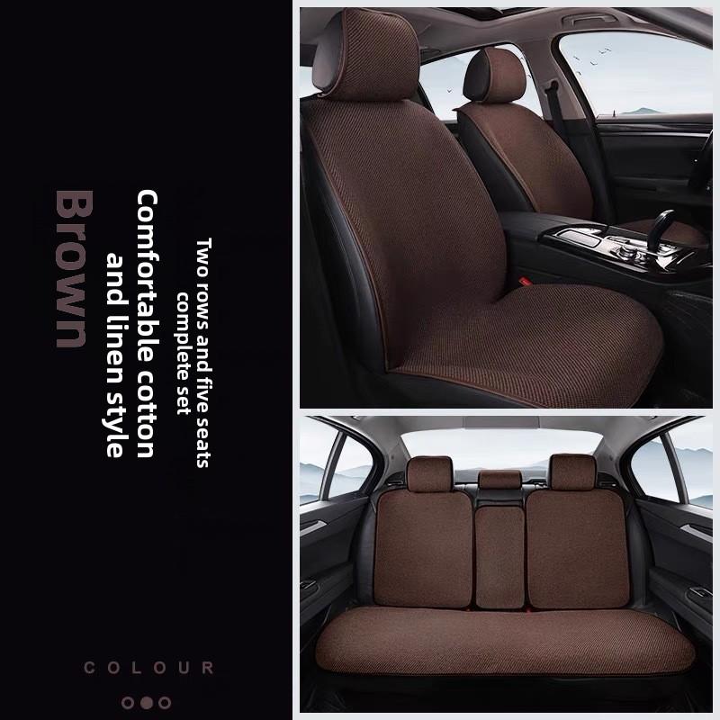 High Quality Universal Car Seat Cover Comfortable Linen Car Seat Cushion Four Seasons Breathable Non-slip Seat Cushion