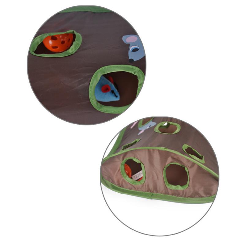 Cat Hole Foldable Pet Cat Toy Nine Hole Old Mouse Hole Cat Claw Fun Tunnel Toy