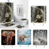Colorful Elephant Shower Curtain Waterproof Washable Bathroom Decor With 3d Printing And Hooks