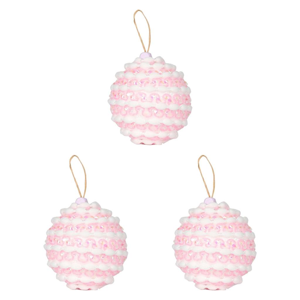 3x Christmas Ball Ornaments Xmas Decor DIY Classic Gift 8 Cm Pendant Drop for