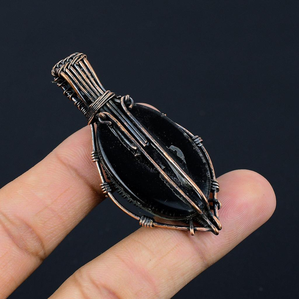 Australian Triplet Opal 999 Copper Wire Wrapped Pendant, Handmade Gemstone Jewelry Pendant Gift For Birthday