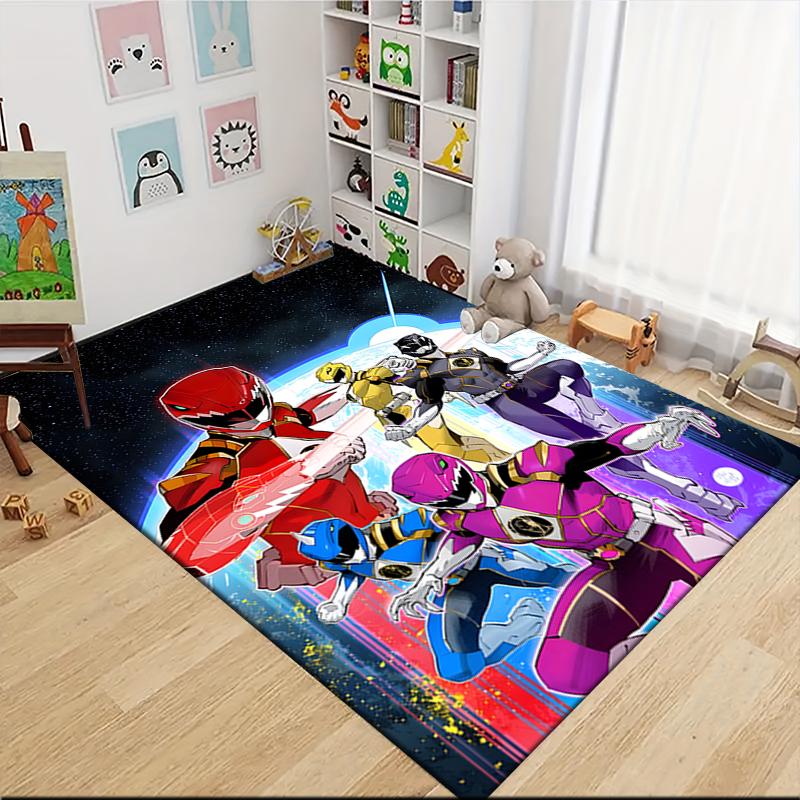 1Pc Power Rangers Galactic Heroes Carpet Rug Customizable Soft Washable Antislip Home Living Room Sofa Mats Personalized Rug 0917260