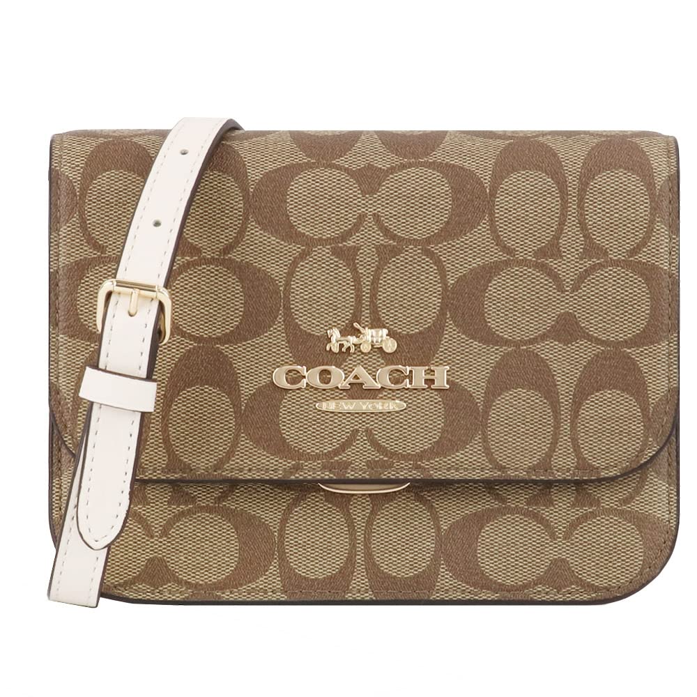 Coach Shoulder Bag IMDJ8 #C5592 Khaki/White [Used]