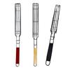 Mini Barbecue Grill Basket with Wooden Handles Non-Stick Rotisserie Cage for Chicken Vegetables