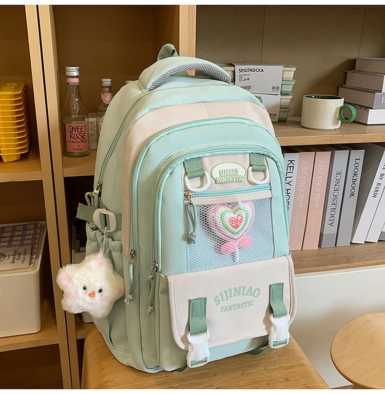 The Schoolbag Is High-value, Cute and Fresh, and the Schoolbag Is Casual, Simple, Lightweight, Versatile and Large-capacity.