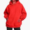 Sudadera con capucha de polar de color liso para mujer, otoño/invierno, manga larga, estilo hip-hop callejero, corte holgado, con bolsillos.