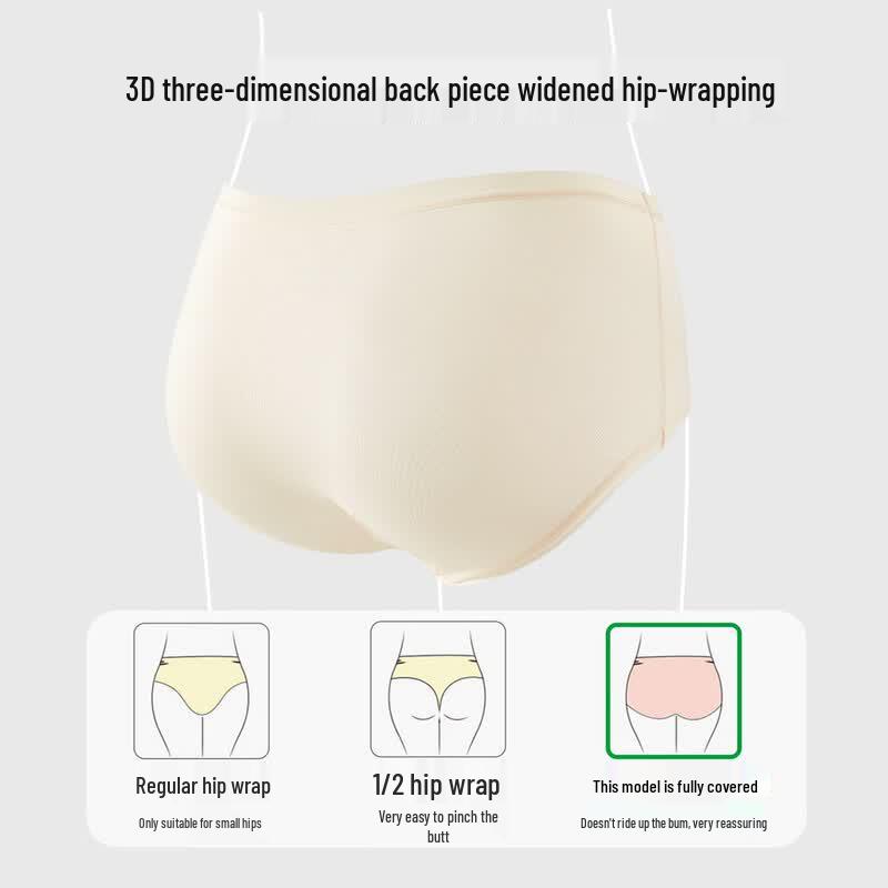 Yiershuang Women's 50S Modal Antibacterial Seamless Mid-Rise Briefs 4-Pack