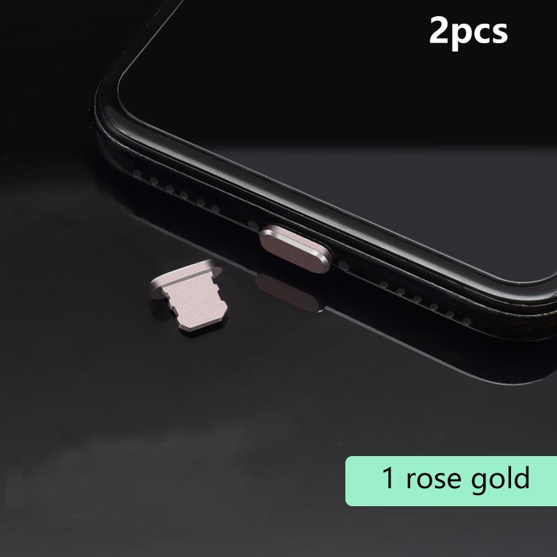 2Pcs Aluminum Alloy Anti Dust Plug For 14 13 12 Pro Max 11 Mini Xr 8 Plus Series Lightning Port Cove