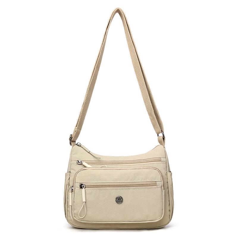 Damen Umhängetasche mit mehreren Fächern, Umhängetasche, einfarbig, Muttertasche