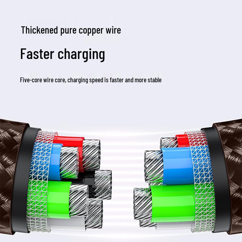 100W Dual Type-C Fast Charging Cable, 6A C-to-C for Huawei, Apple, Universal Mobile Use