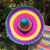 Natural Straw Mexican Party Hat Wide Brim Carnival Sombrero Summer Mexican Straw Hats  Party Decor