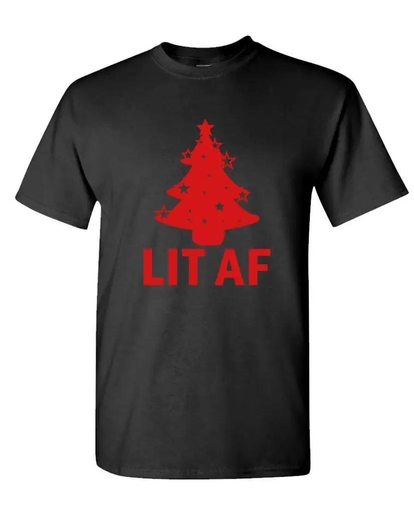 Lit Af Unisex Cotton Tshirt Tee Shirt