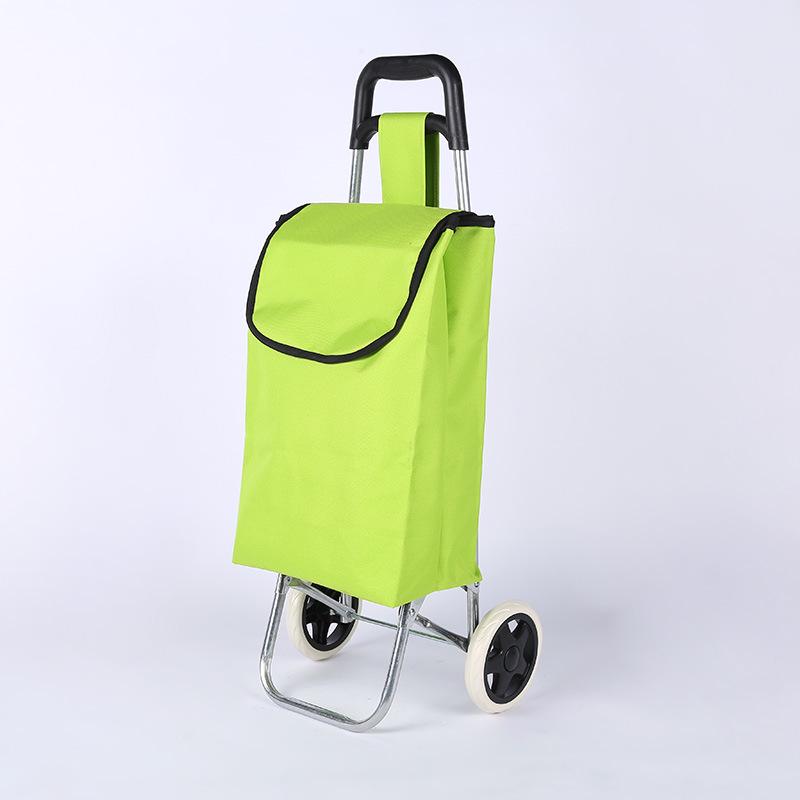 Portable Folding Shopping Cart with Stair-Climbing Wheels and Pull Handle