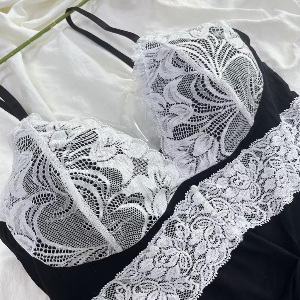 High-end Quality Summer Sexy Suspender Lace Two-piece Set Sexy Female Seduction Mood Homewear Set