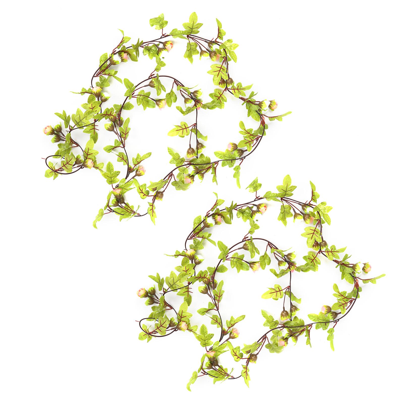 

4Pcs Rattan Flower Garland Hanging Artificial Craft Decorations White with Light Pink