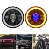 Motorcycle Headlight 5.75 Inch Angel Eyes Round Led Lights for Skull Motorcycle Front Headlights High Low Beam Bulb 160W 6500k