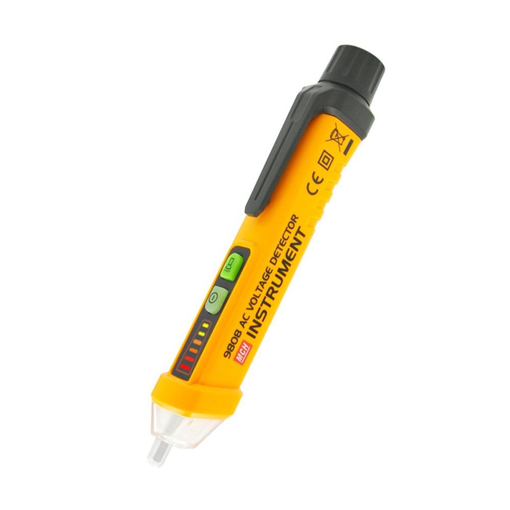 

AC 12V-1000V Voltage Tester Non-Contact LED Flashlight Electrical Tester Live/Null Wire Judgment Buzzer Alarm Voltage Detectors золотий