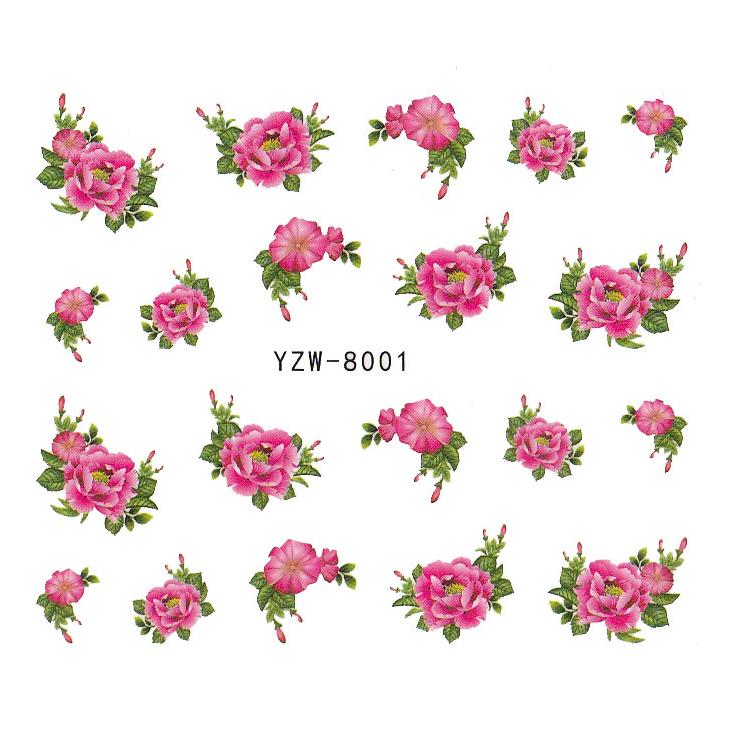 1 Sheet Fashion Women Design Water Transfer Nail Sticker Decal Nail Decorations Painting Portrait Flowers