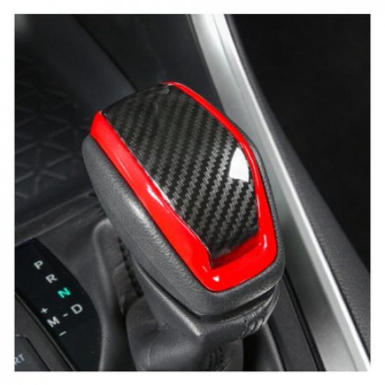 Carbon Fiber ABS RED Sport Gear Shift Knob Trim FOR Toyota Highlander 2020 2021
