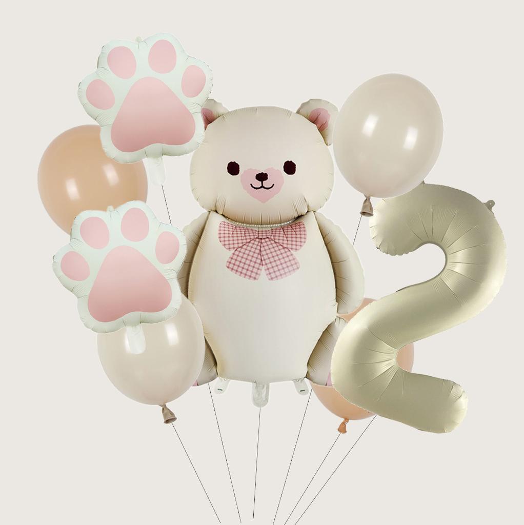 Matt Pandaavtryck Aluminiumfolieballong Första Födelsedagen Baby Födelsedagsplats Dekoration Set Tecknad Fest