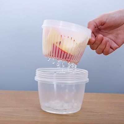 Bucătărie de acasă Recipient pentru cutie de depozitare pentru scurgere a alimentelor, sigilat, cu două straturi