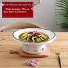 Ceramic Food Warmer with 11-inch Chinese Style Soup Plate