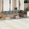 VidaXL Garden Lounge Set 11 Pcs with Beige Cushions Wicker 3218099