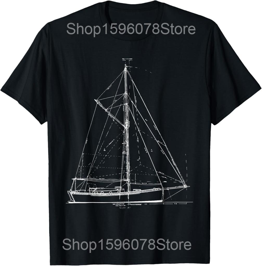 Roztomilý design s plachetnicí pro muže ženy Plachetnice Plachta Plachetnice Trička Bavlna Streetwear Tričko Krátký rukáv Unisex Volné oblečení