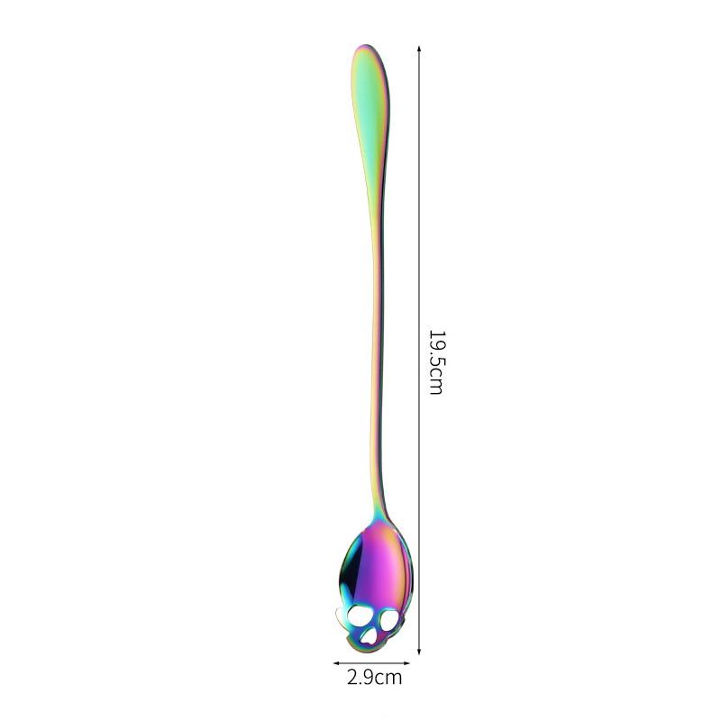 Stainless Steel Coffee Scoop Skull Shape Dessert Ice Cream Spoon Halloween Theme Party Dining-Table Scoops Decorations Supplies