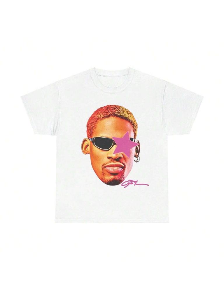 Rodman Inspired Vintage Graphic Tee  90s Basketball Streetwear Y2K Aesthetic Cotton TShirt