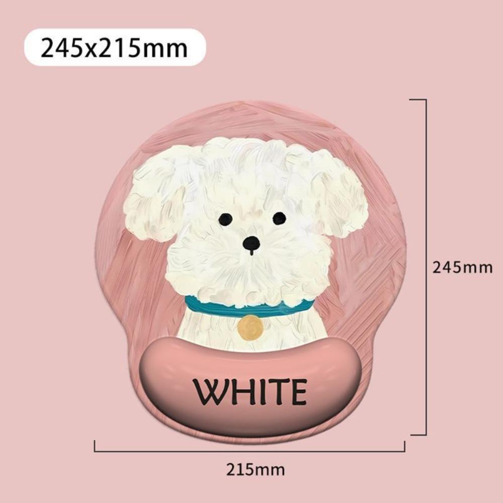 Memory Foam Wrist Rest Mouse Pad Cute Dog Gaming Mousepad Creative Hand Support Mouse Mat  Gifts розовый