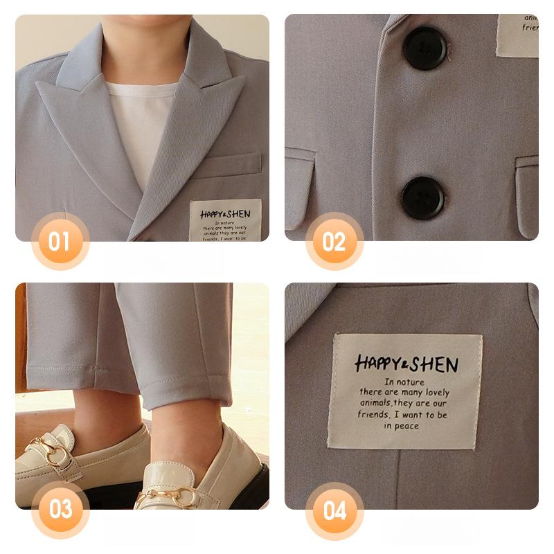 Conjunto de Traje Casual para Niños Primavera y Otoño Estilo Coreano Chaqueta Blazer Infantil para Niños Pequeños Atractivo Atuendo para Padrino de Boda o Presentación