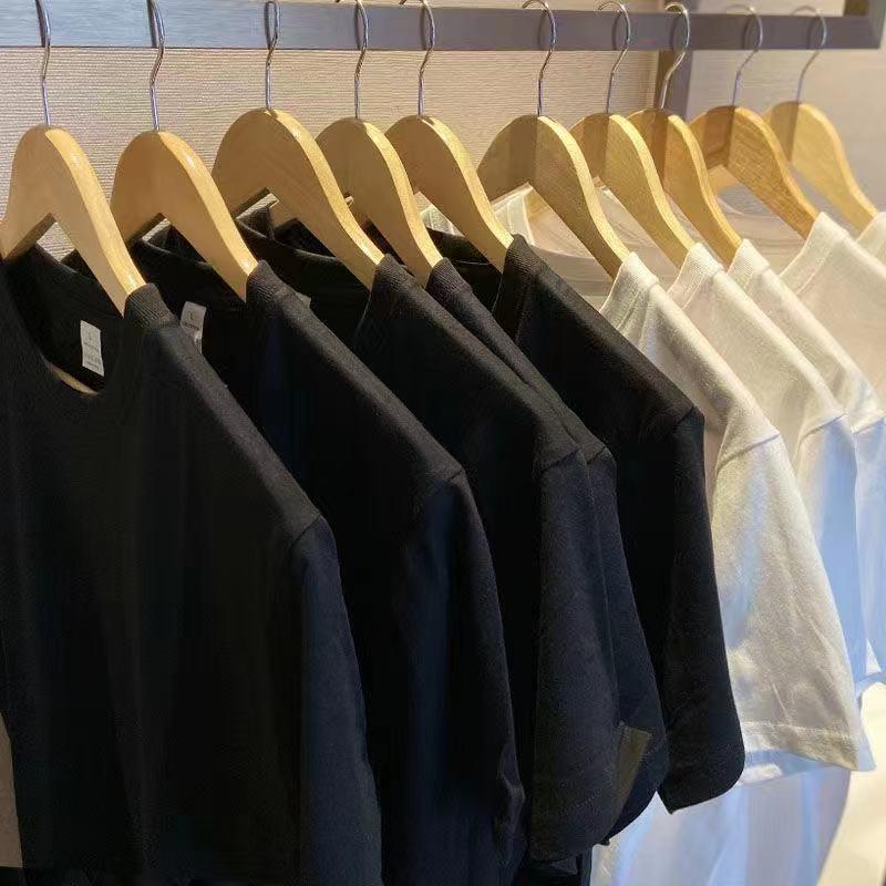 2026 Unisex Summer Cotton T-shirt: Men's Trendy 230g Japanese Style, Round Neck, Short Sleeves, Loose Fit.