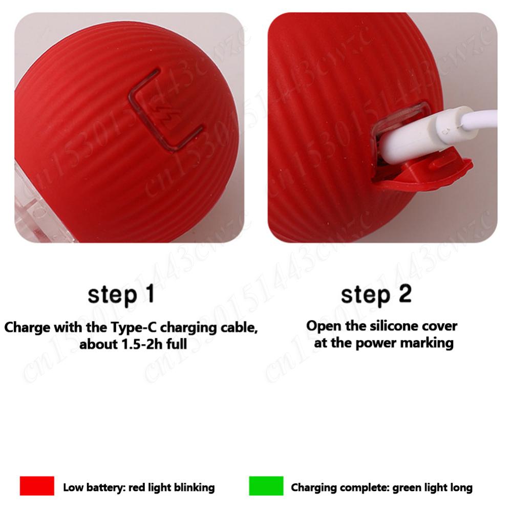 Interactive Cat Toys Ball Funny Cat Toys Pet Automatic Rolling Ball Rechargeable Fast Rolling Ball Anti-Depression Pet Toy