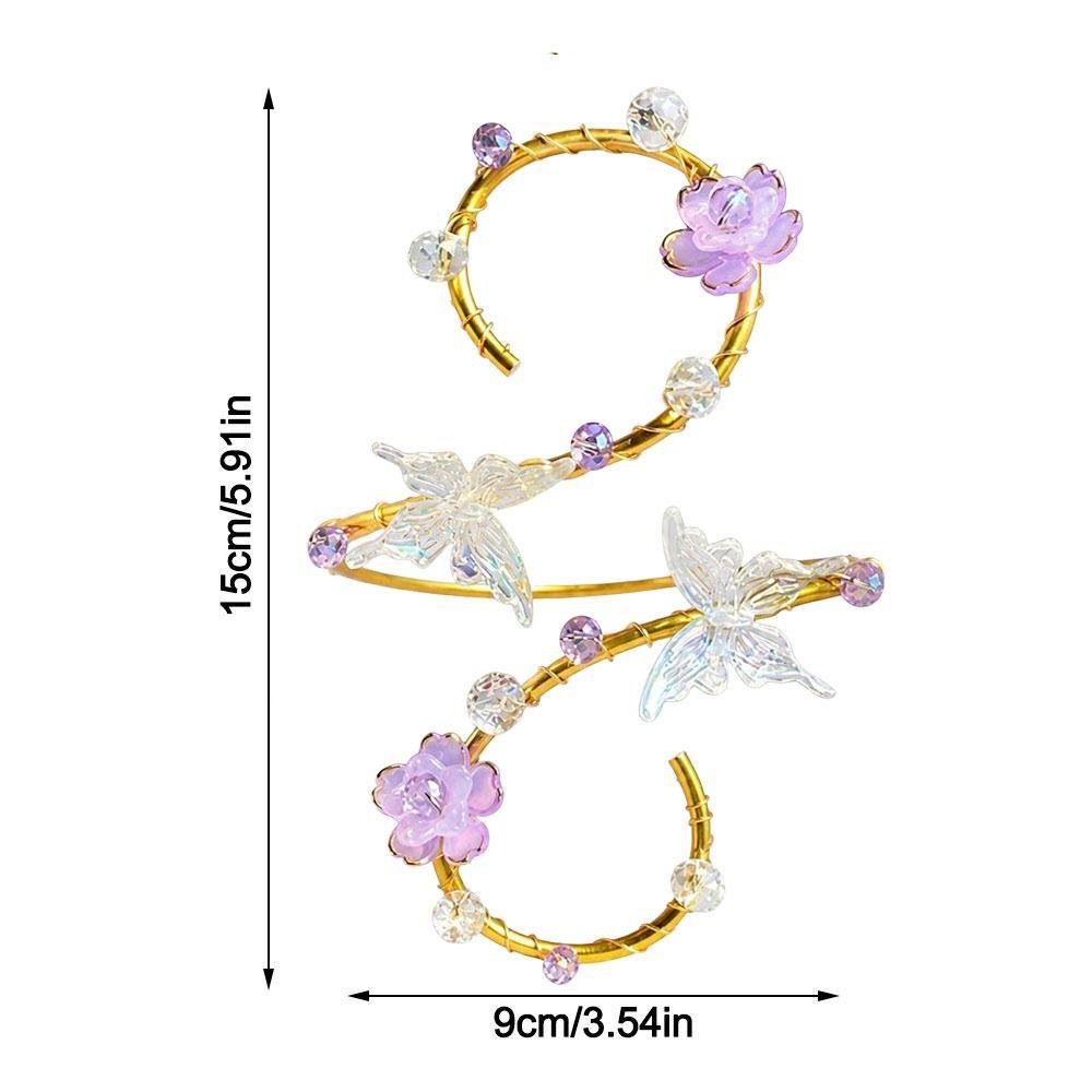 Verstellbares Oberarmband Schmetterlingsblume Offener Armreif Mode Körperschmuck Manschette Damen